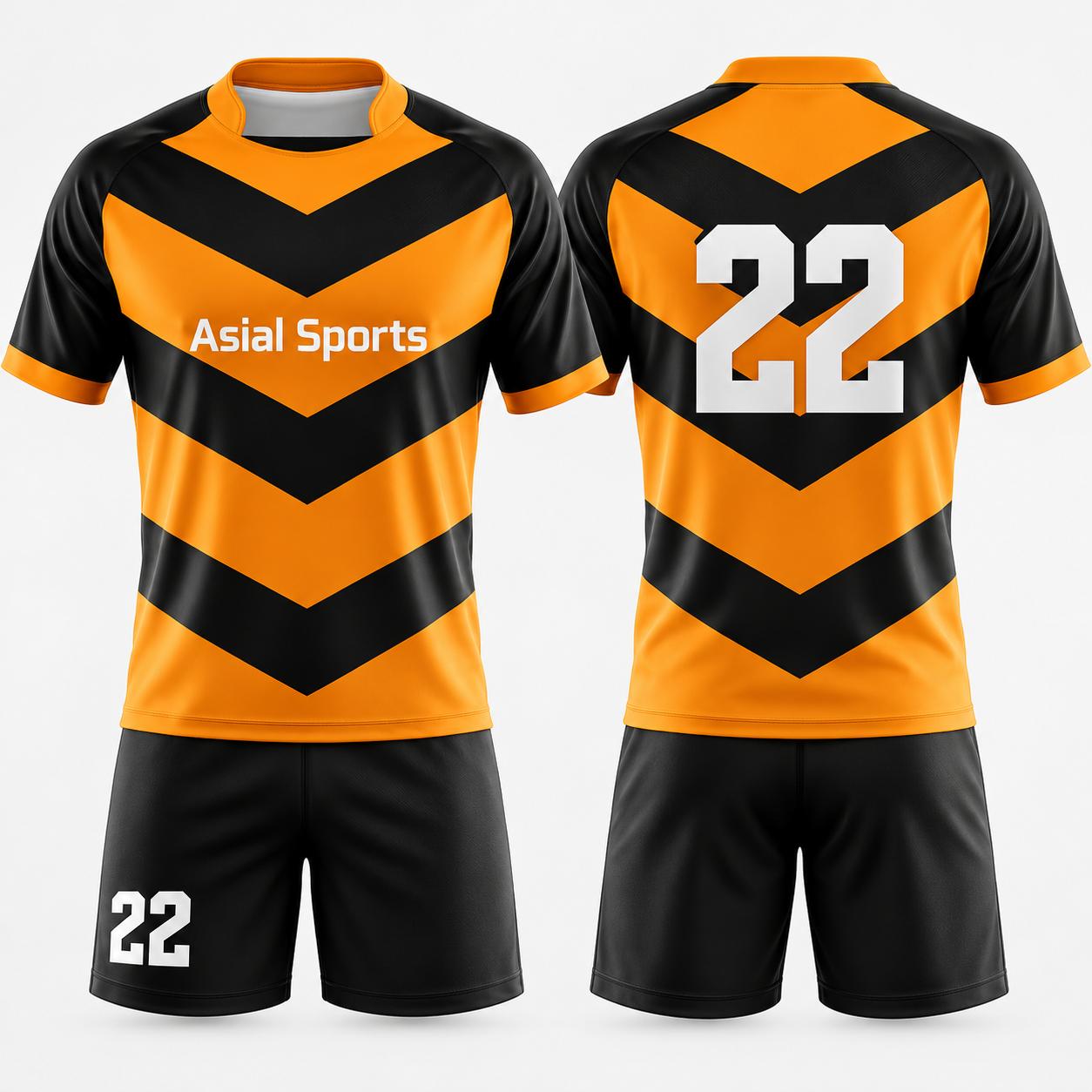 Premium Custom Orange Black Chevron Rugby Uniform New You Sports Design