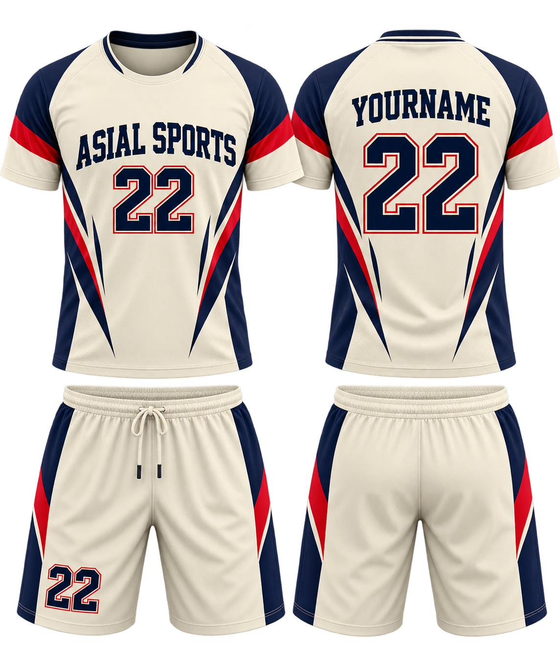 Ivory Performance Team Jersey & Shorts Set