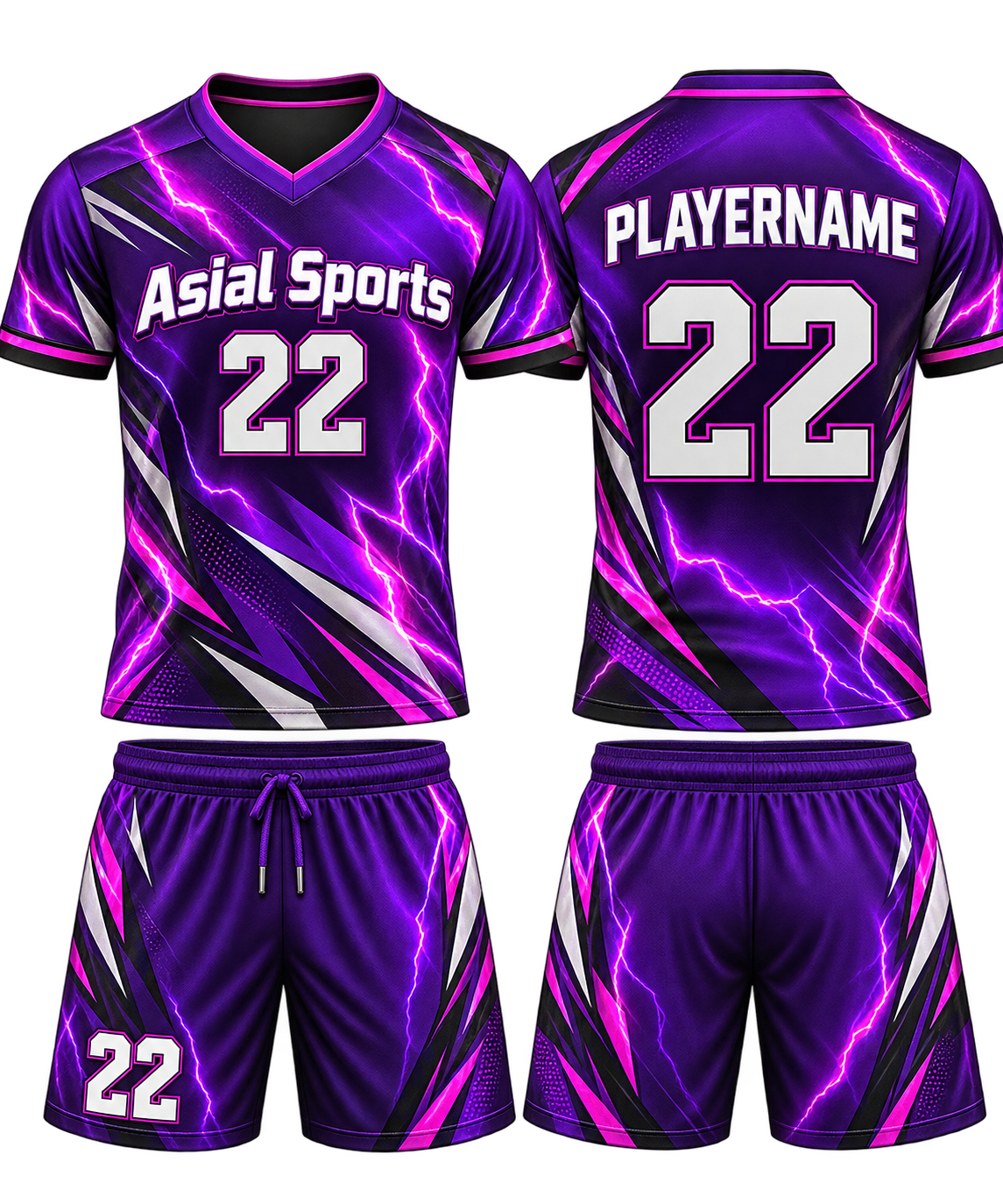 Premium Custom Purple Lightning Soccer Uniform New You Sports