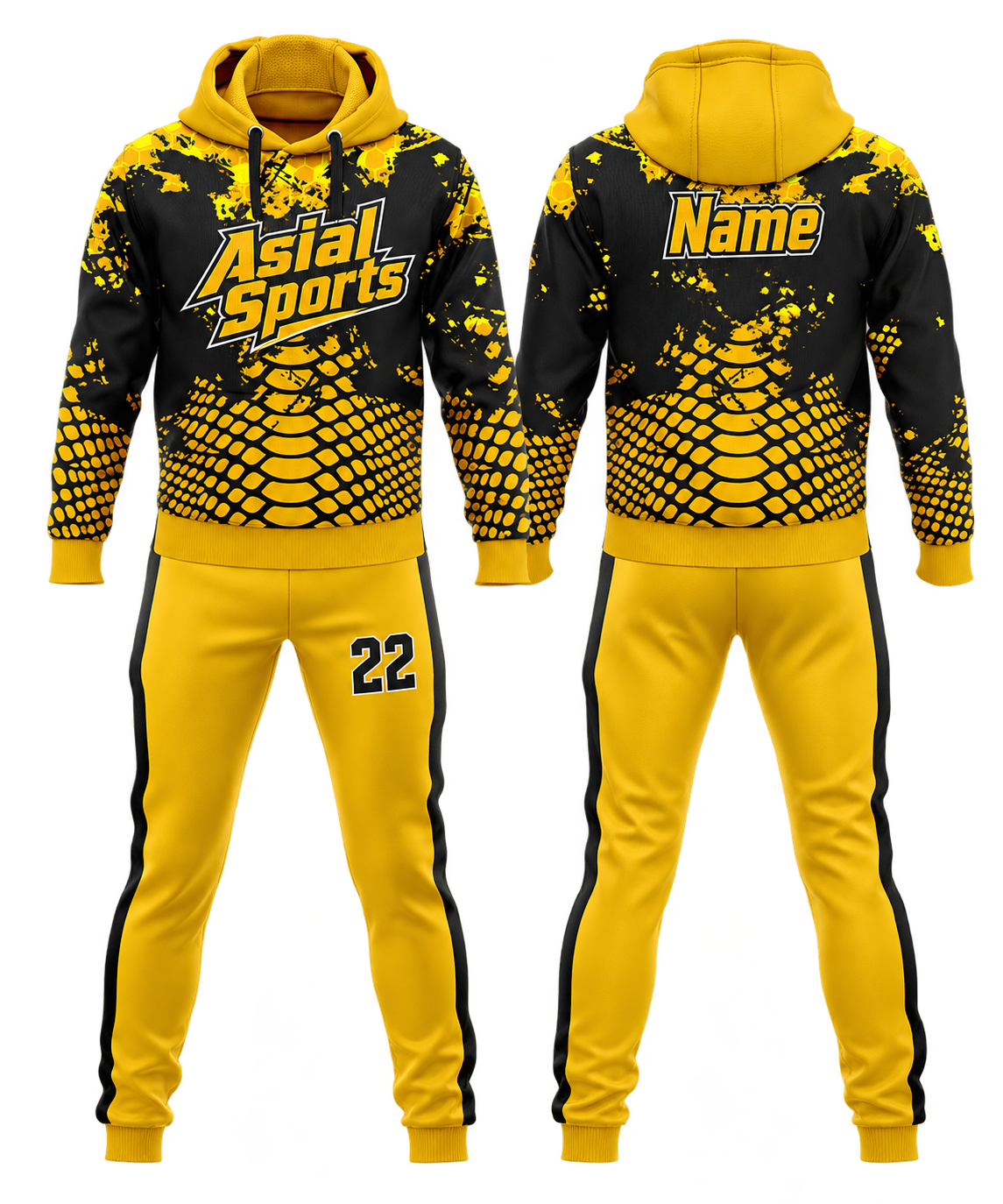 Custom Snake Skin Tracksuit in Black and Gold