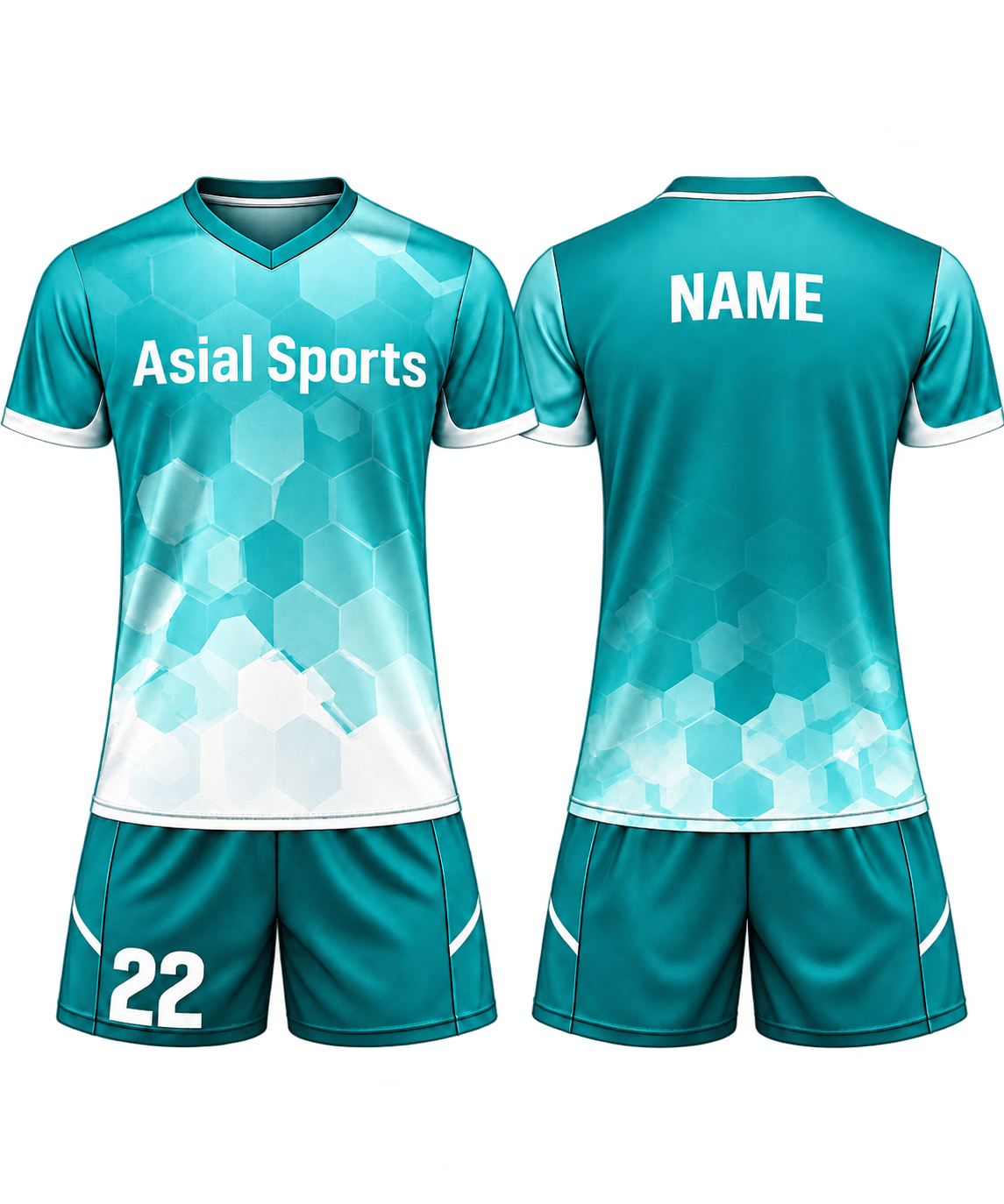 Premium Custom Teal Hexagon Soccer Uniform New You Sports