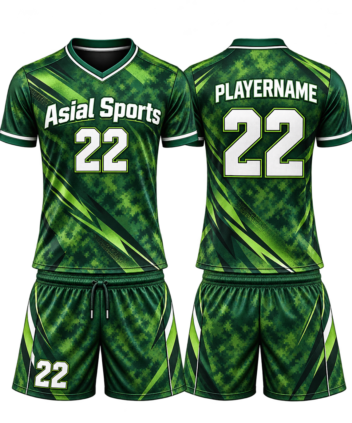 Premium Custom Green Camouflage Soccer Uniform New You Sports