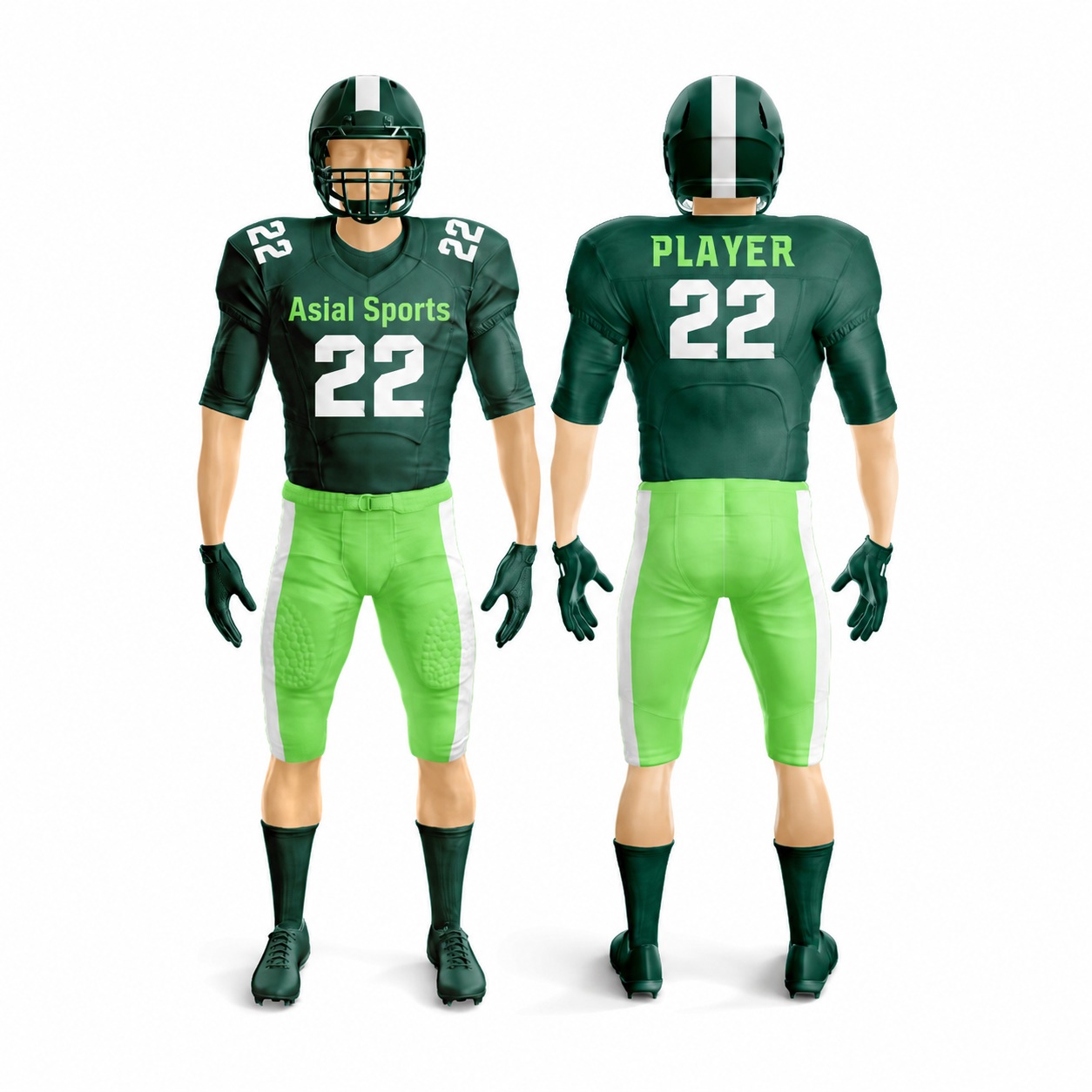 American Football Uniform in Black and Green