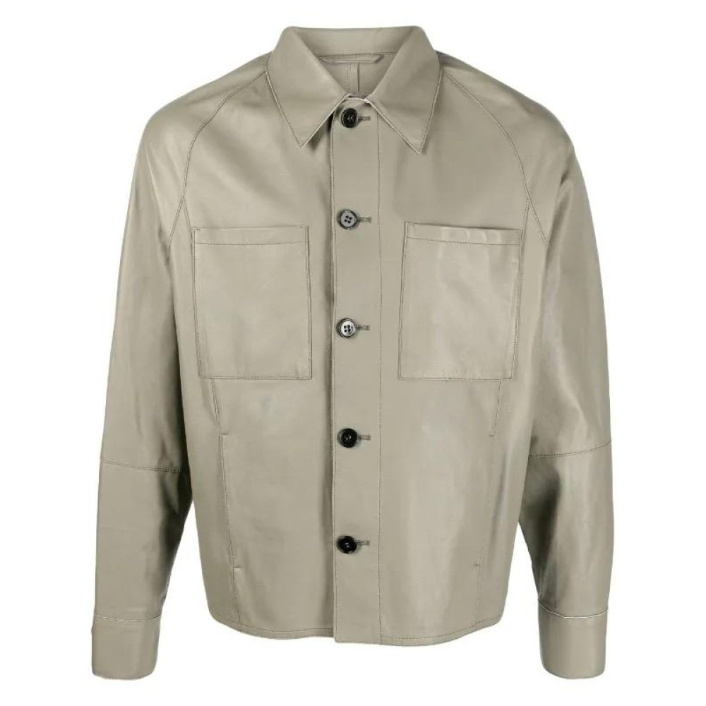 long-sleeve leather jacket — image 1