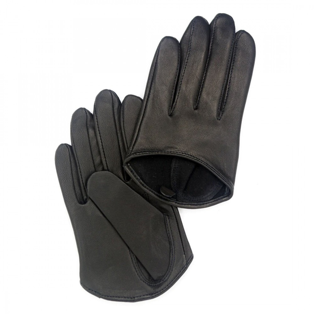 Half Palm leather driving gloves black — image 1