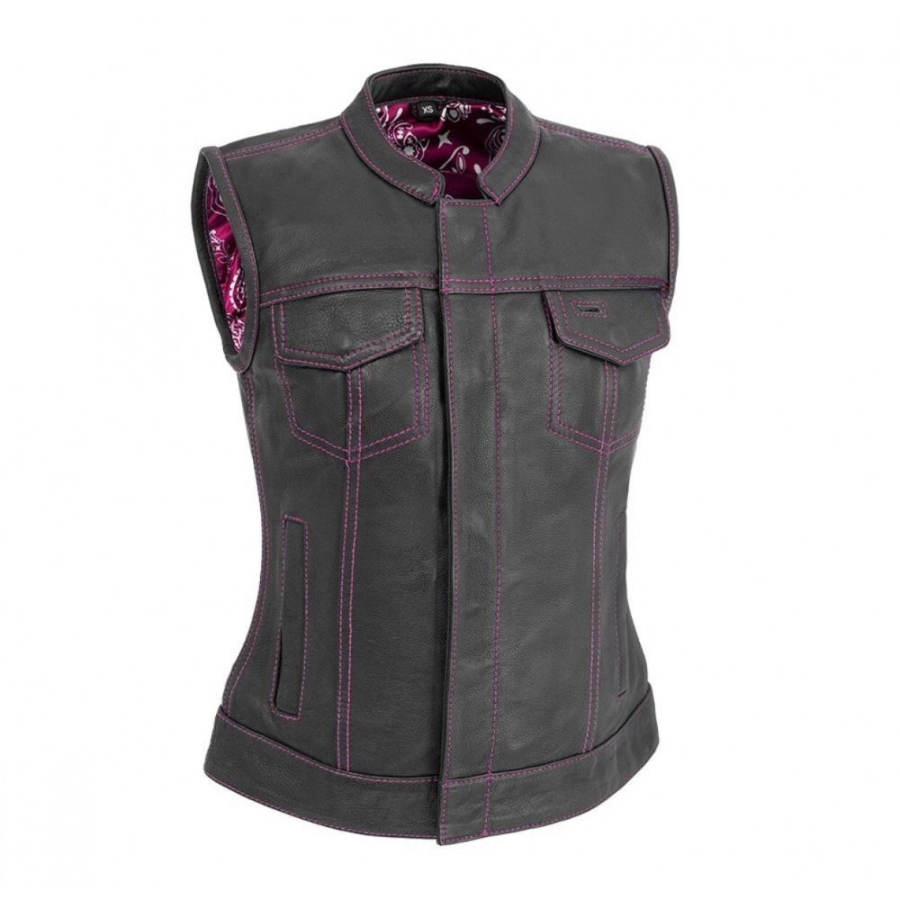 Women's Motorcycle Leather Vest — image 1