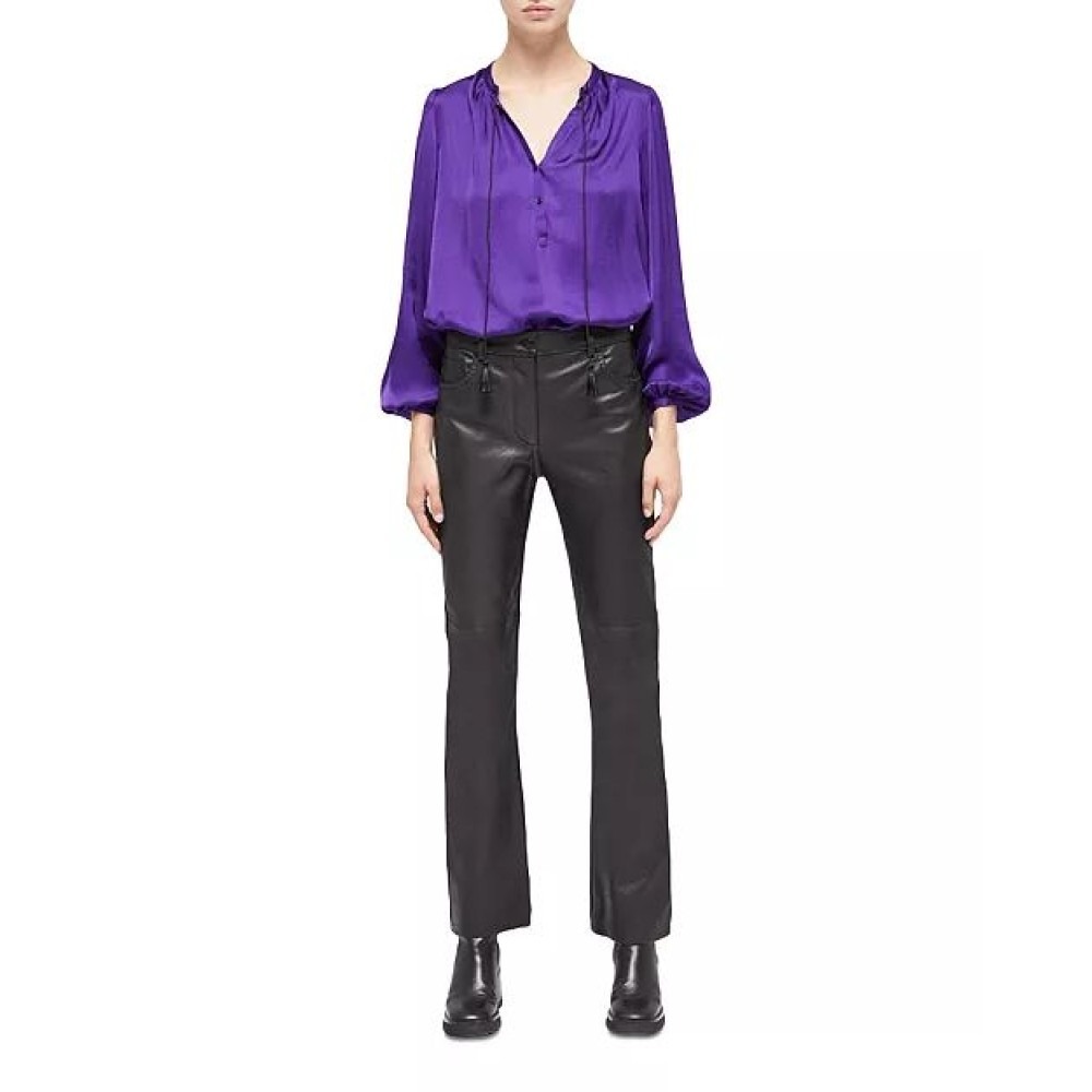 Flared Leather Pants — image 1