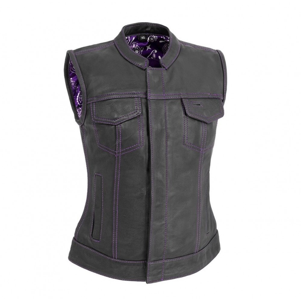 Women's Motorcycle Leather Vest — image 1