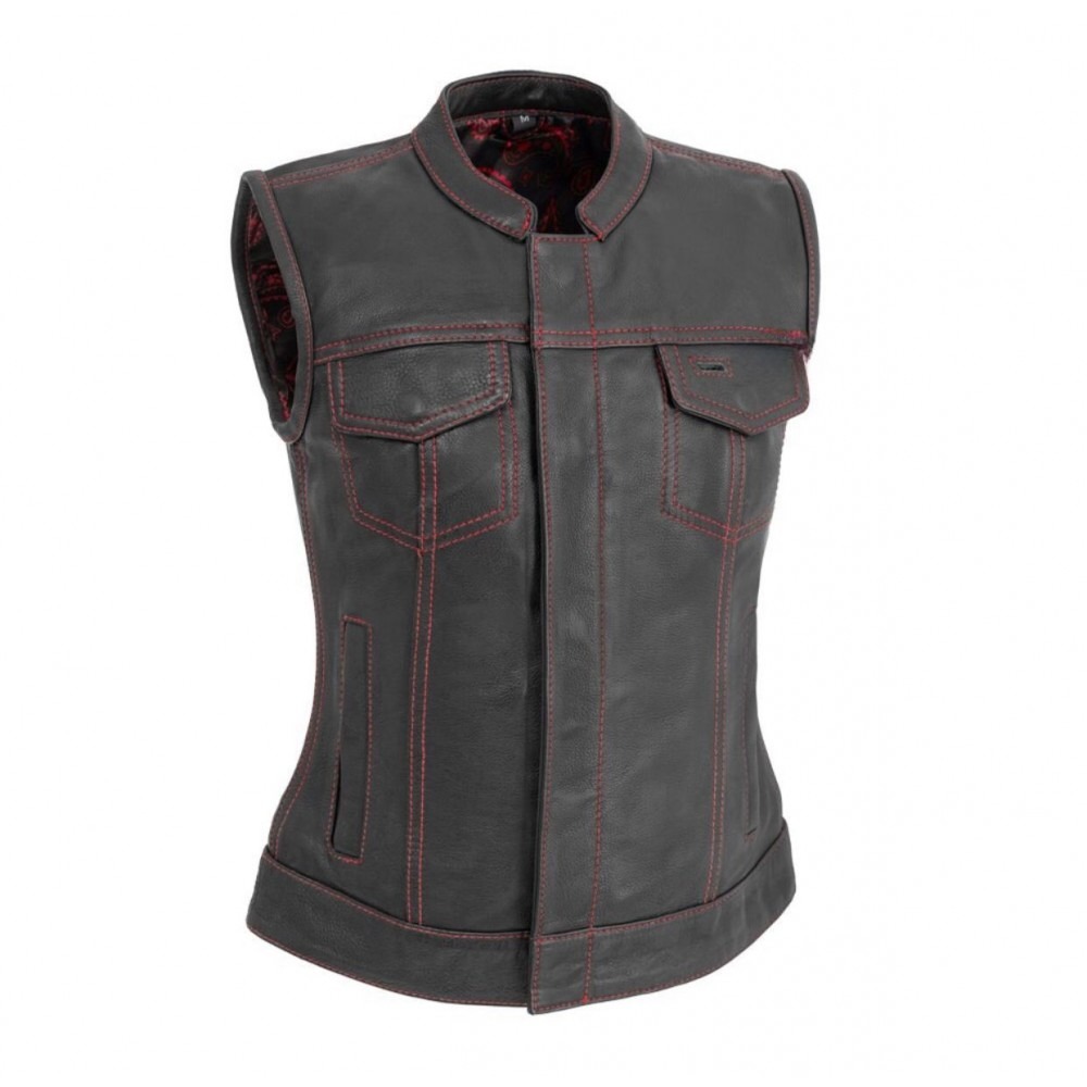 Women's Motorcycle Leather Vest — image 1
