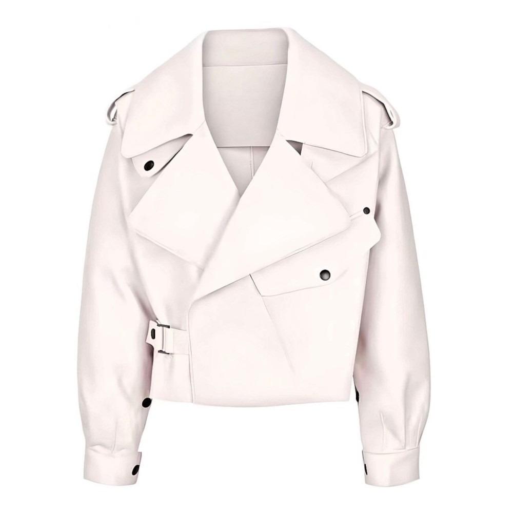 OVERSIZED LEATHER JACKET OFF-WHITE — image 1
