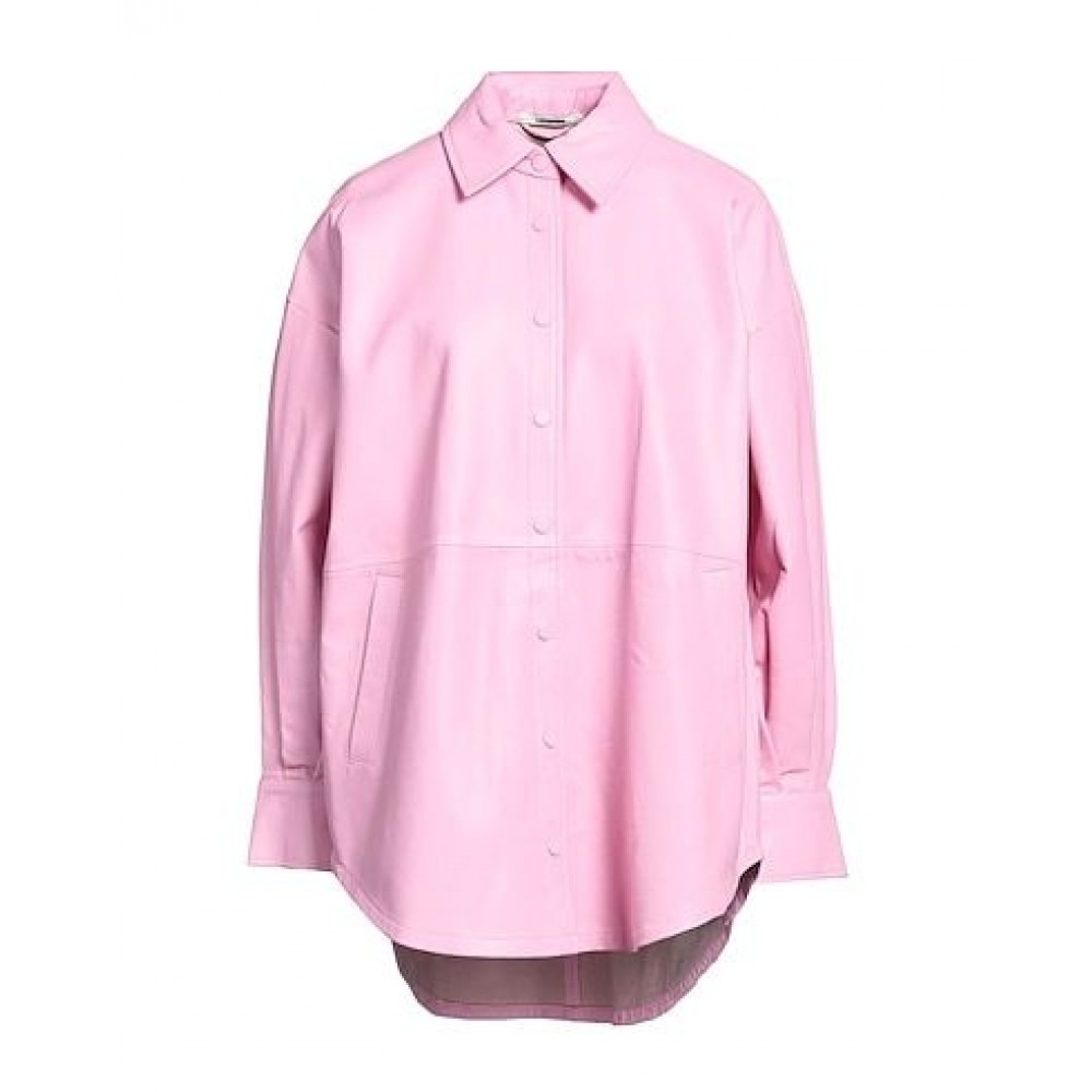 pink Solid color shirt in leather — image 1