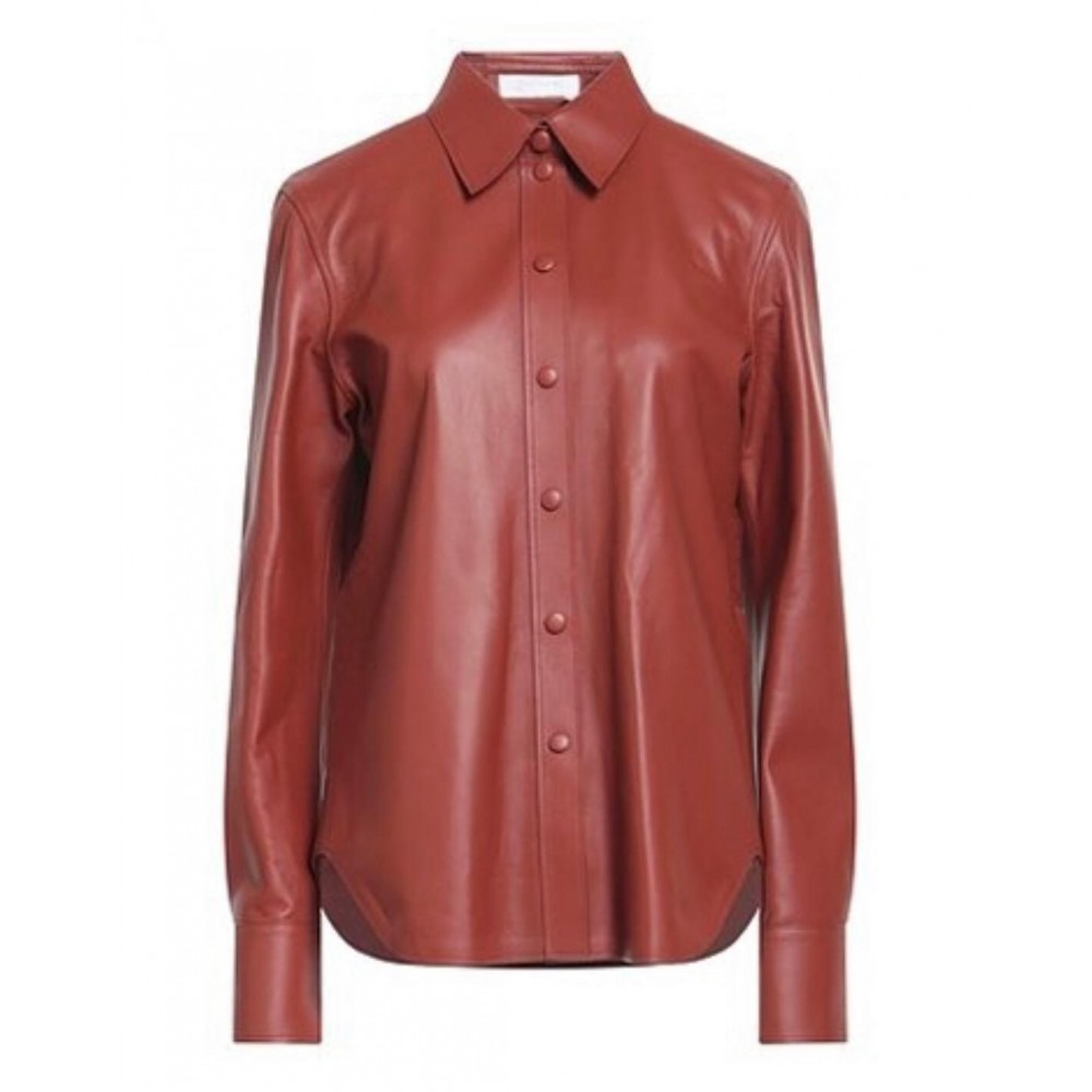 brown color shirt in leather — image 1