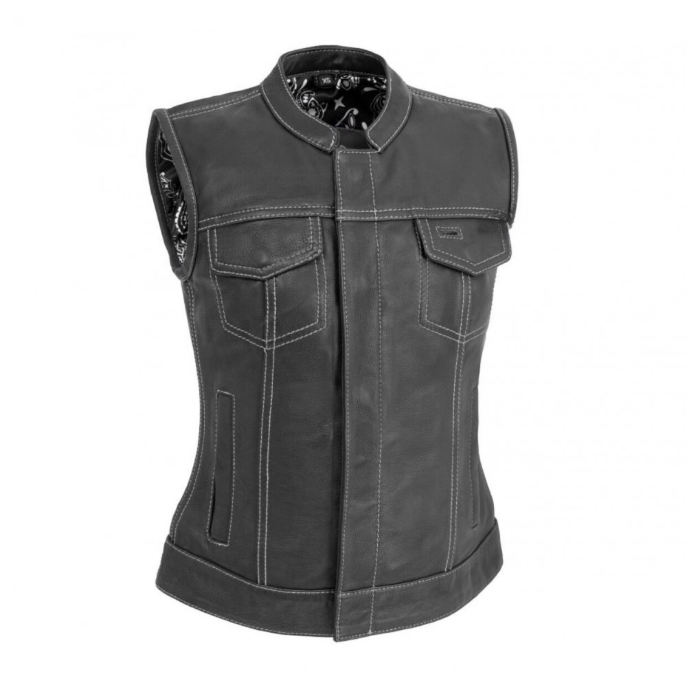 Women's Motorcycle Leather Vest — image 1