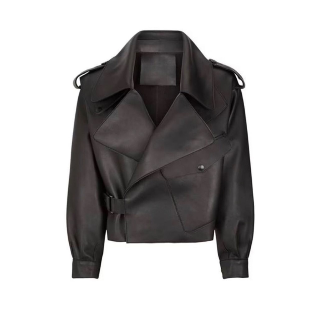 OVERSIZED LEATHER JACKET IN BLACK — image 1