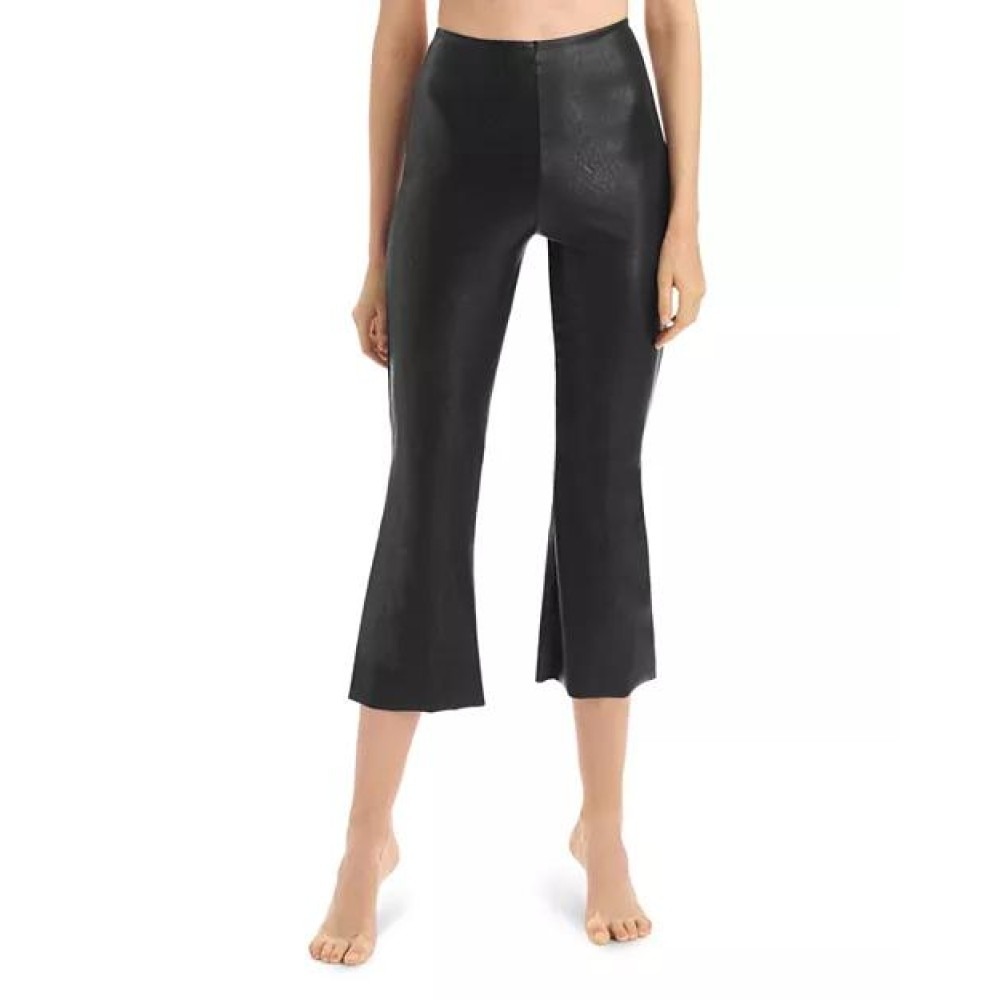 Leather Cropped Flare Leggings — image 1