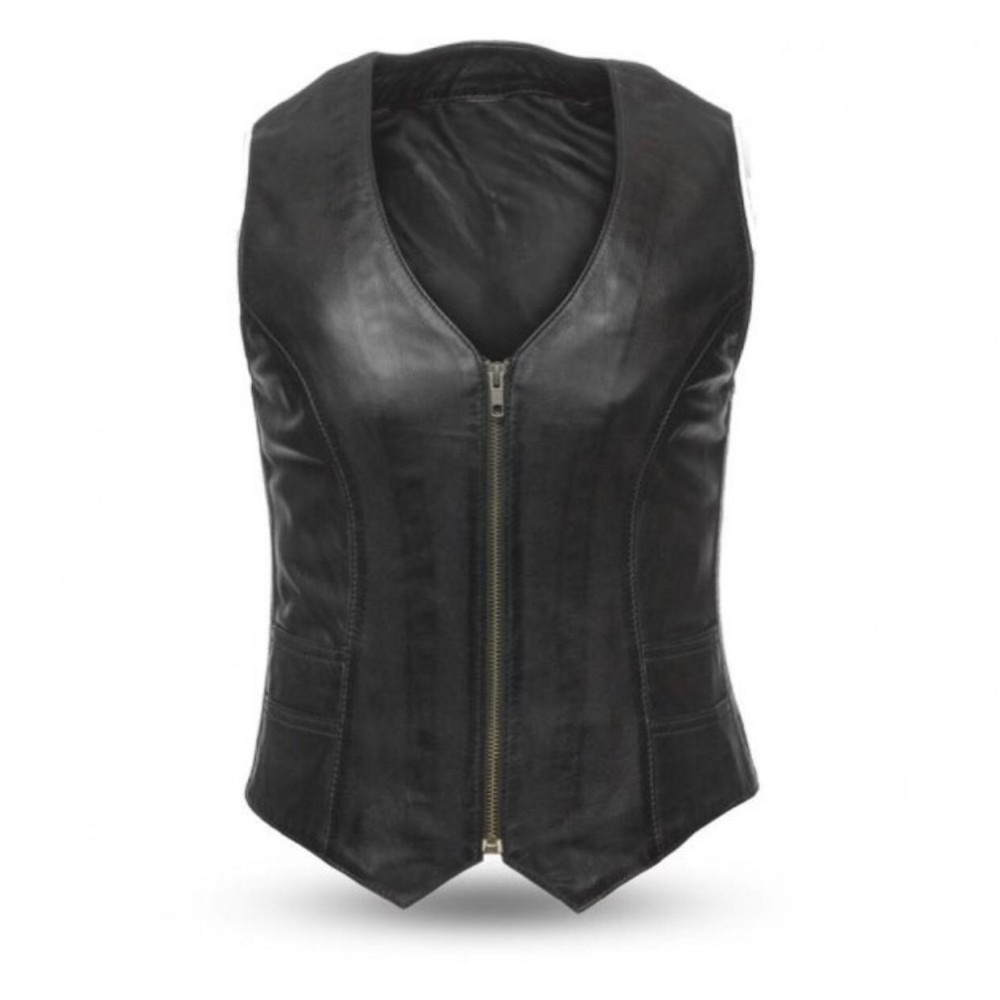 Women's Buckled Zip Front Vest — image 1