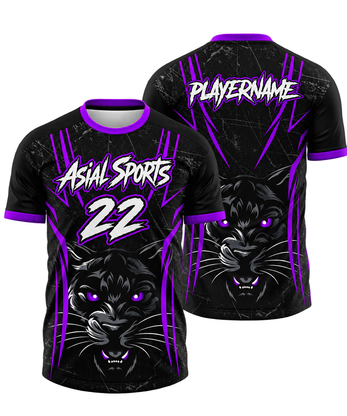 NewYou Sports "Panthers" Black & Purple Claw Scratch T-Shirt