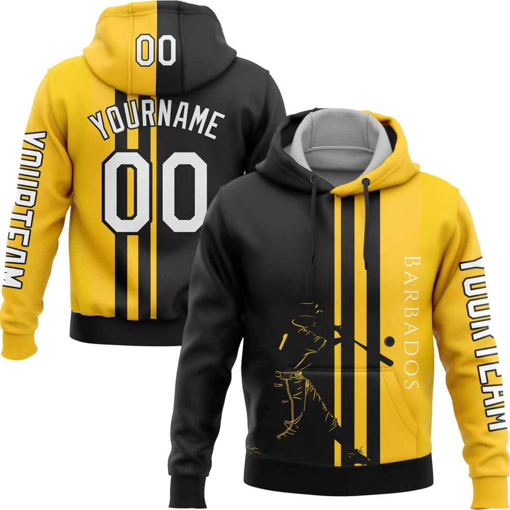 Yellow Black Team Performance Hoodies — image 1