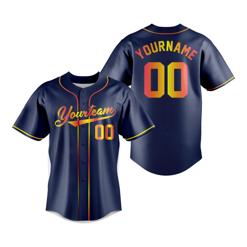Navy Gradient Script Baseball Jersey — image 1
