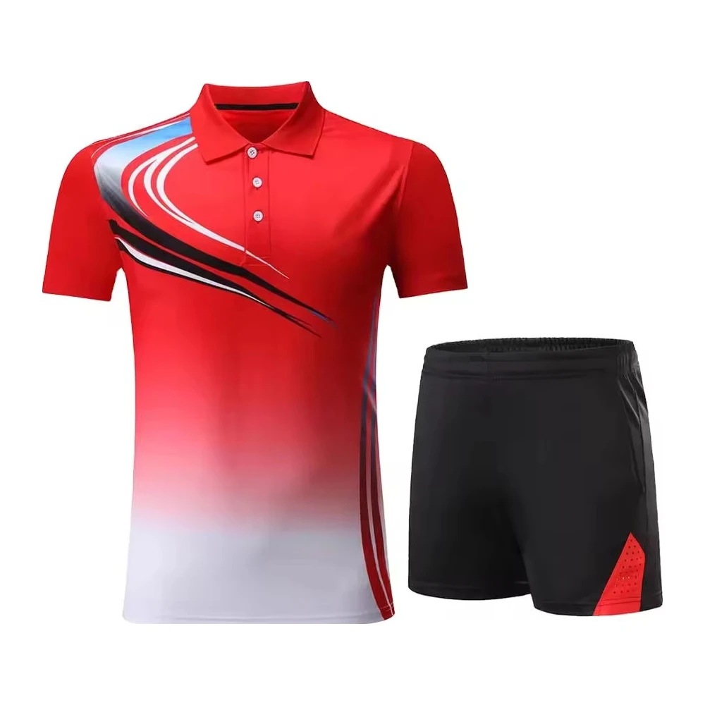 Red Black Gradient Tennis Uniform Set — image 1