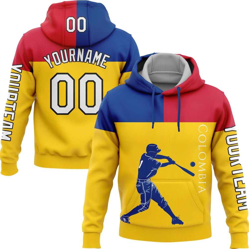 Yellow Black Blue Team Performance Hoodies — image 1