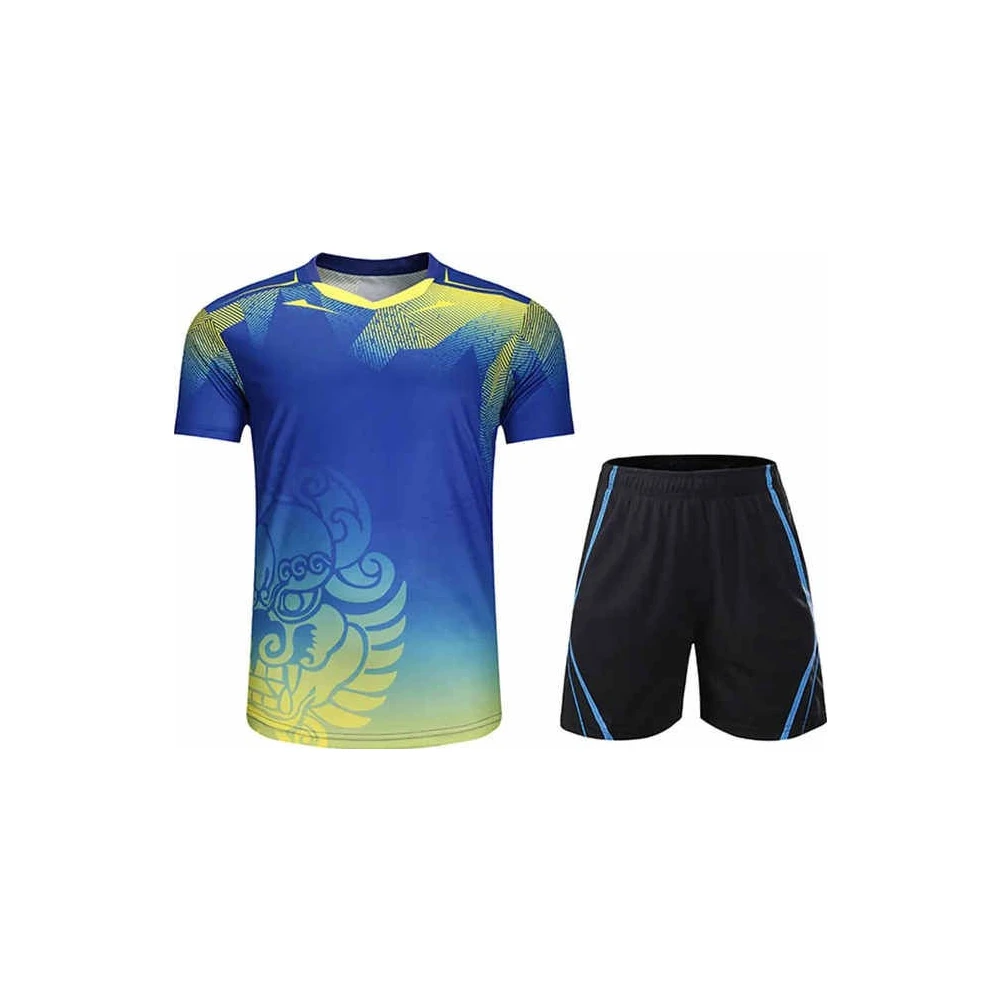 Yellow Blue Gradient Tennis Uniform Set — image 1