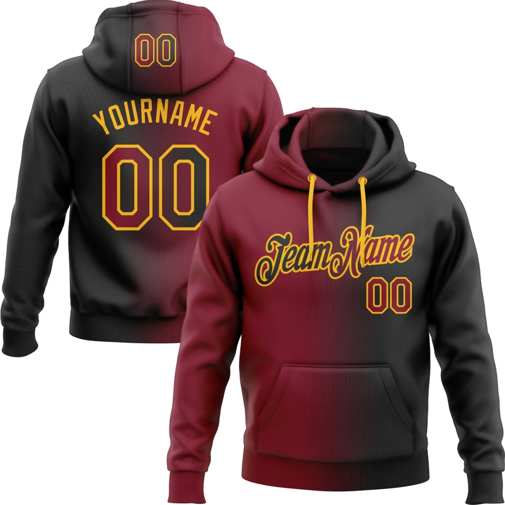 Black Maroon Team Performance Hoodies — image 1