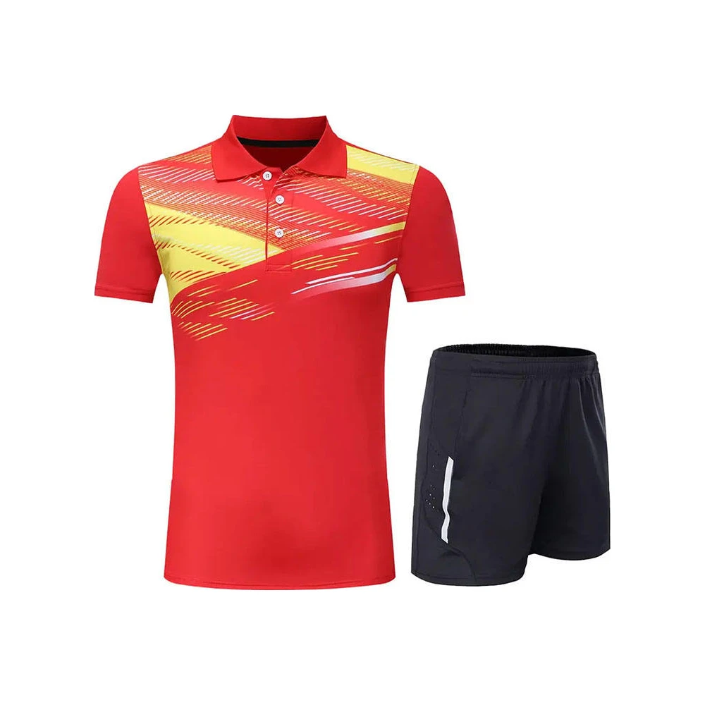 Red Yellow Gradient Tennis Uniform Set — image 1