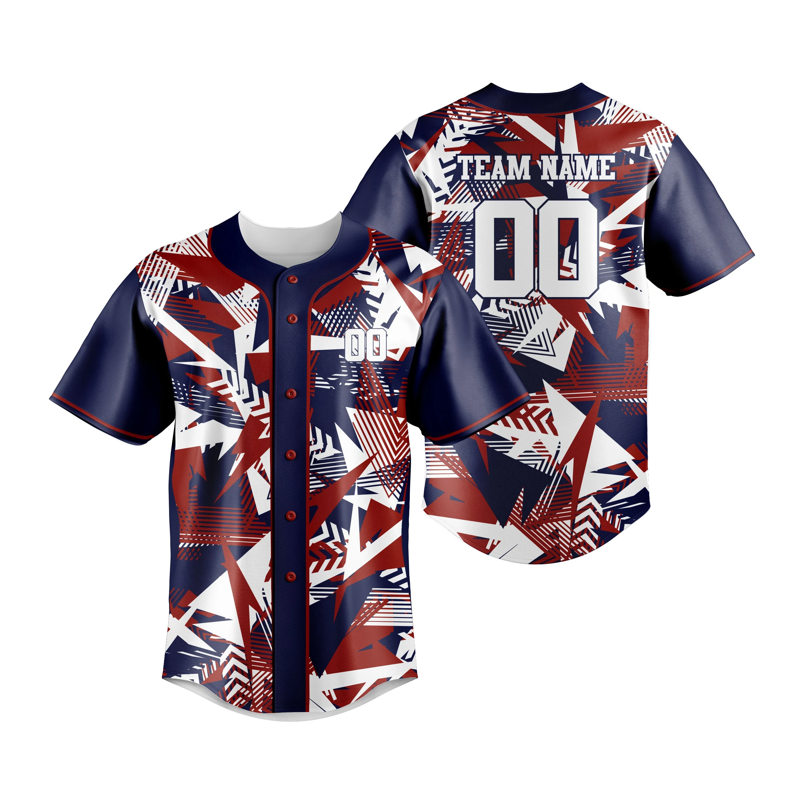 Custom Sublimated Baseball Jersey With Team Name And Player Number – Button-Up Sports Shirt — image 1